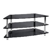 Mercury 3 shelf Corner TV Unit, Black Glass