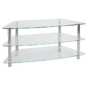 Mercury 3 shelf Corner TV Unit, Clear