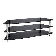 Mercury 3 shelf TV Unit, Black Glass