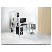 Desk, Chrome and Clear Glass