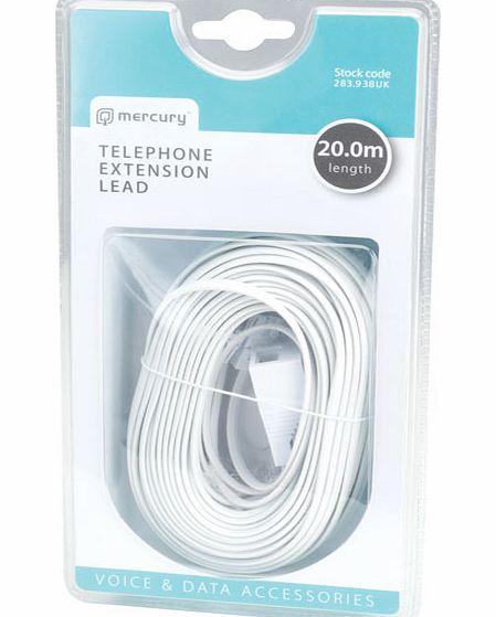 Mercury Telephone Extension Lead 20m 113.506UK