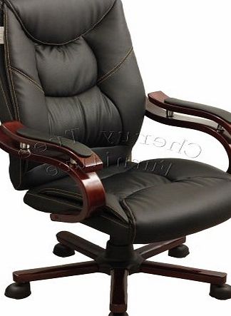 Meriden Furniture Company Ltd Luxry Wooden Frame Extra Padded Office Chair in two Colors (Black)