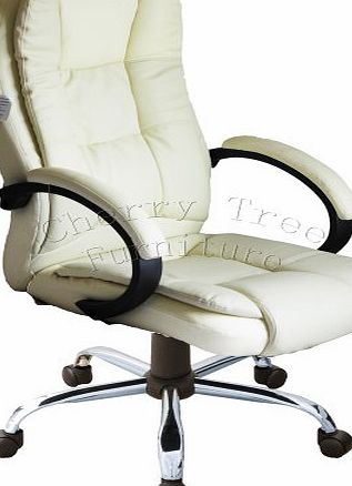 Meriden Furniture Company Ltd Modern Design High Back PU Leather Chrome Base Office Chair In three Colors (Black)