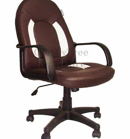 Meriden Furniture Company Ltd New Design swivel PU Leather Office Chair In Black and Brown (Brown)
