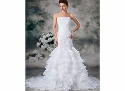 MERMAID Backless Pleated Dropped Beading Ruffles