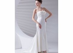 MERMAID Backless Strapless Pleat High-low Sweep