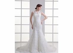 MERMAID Beaded Cathedral Train Lace Satin