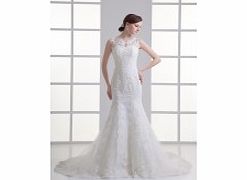 MERMAID Beaded Cathedral Train Lace Satin