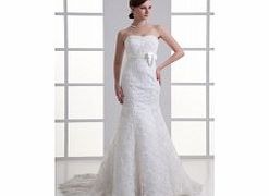 MERMAID Bow Belt Cathedral Train Lace Satin