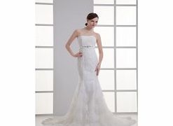 MERMAID Lace Strapless Beaded Cathedral Train