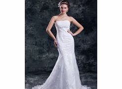 MERMAID Strapless Backless Beaded Sweep Train