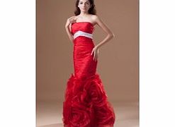 MERMAID Strapless Backless Pleated Dropped Roses