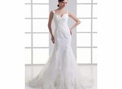 MERMAID Sweetheart Straps Beaded Cathedral Train