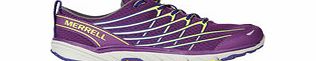 Merrell Bare Access purple and lime trainers