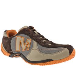 Merrell Male Circuit Speed Suede Upper in Brown and Orange