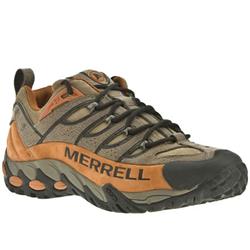 Merrell Male Refuge Pro Nubuck Upper in Brown and Orange, Dark Brown