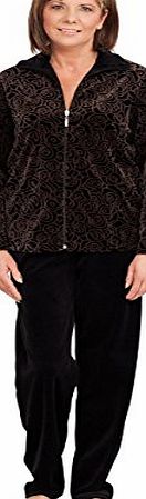 Merry Style Womens Velour Tracksuit with Zipper (Beige, 52)