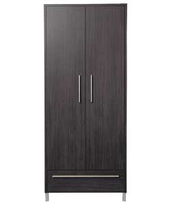 2 Door 1 Drawer Wardrobe - Dark Maple