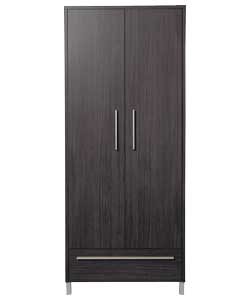 Messina 2 Door 1 Drawer Wardrobe - Dark Maple
