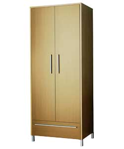 Messina 2 Door 1 Drawer Wardrobe - Oak