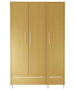 Messina 3 Door 2 Drawer Wardrobe - Oak