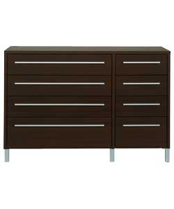 Messina 4 Wide 4 Narrow Drawer Chest - Dark Maple