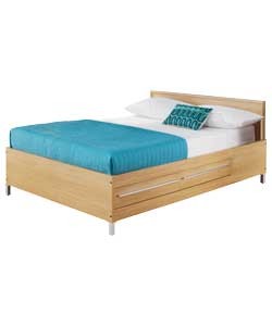 Messina Oak Double Bed with Firm Mattress