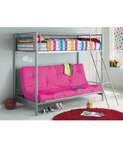 Bunk Bed Frame with Futon and Sprung Matt
