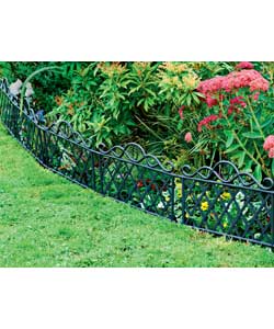 Metal Look Decorative Lawn Edging - Set of 5