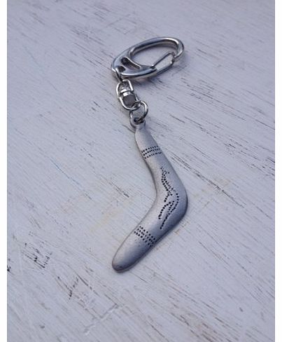 Metal Planet/The Purple Gift Company Boomerang keyring with Return safely x message