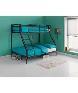 Triple Bunk Bed Frame - Black with Bobby