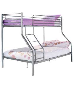 Metal Triple Sleeper Bunk Bed with Sprung Mattress