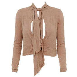 Metalicus Wool Crop Tie Button Jacket - Sand