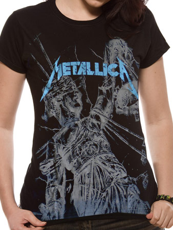 Metallica (AJFA All Over Black) Fitted T-Shirt
