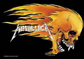 Metallica Flaming Skull Textile Poster