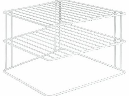 Metaltex Silos 364202095 Corner Shelf Insert 2 Levels 25 x 25 x 19 cm White