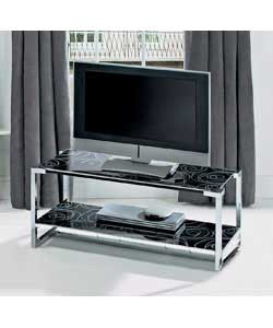 Metro Black Swirl Glass TV Entertainment Unit