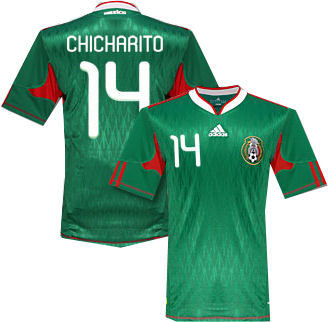 Mexico Adidas 2010-11 Mexico World Cup home (Chicharito 14)