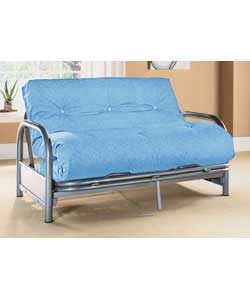 Futon with Blue Mattress