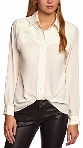 Womens 14Ht107-Blouse (Woven B) Regular Fit Long Sleeve Blouse, White (Gardenia 121), UK 16 (Manufacturer size: 42)