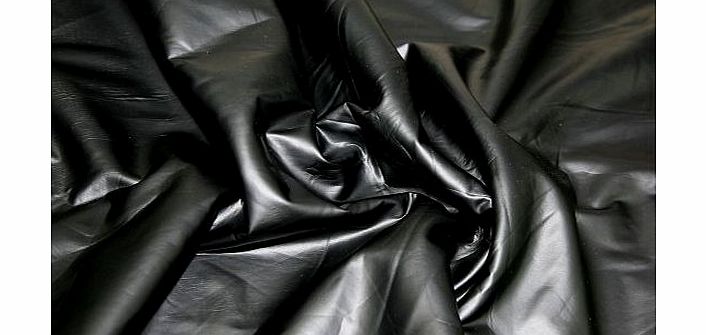 MF Plain Black Clothing Weight Faux Leather Clearance Dress Fabric - per metre