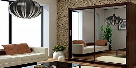MFS Furniture Berlin Sliding Wardrobe - 2 Doors with full length mirrors