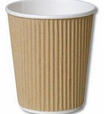 MG Partyware 100 X 8oz / 240ml Kraft triple walled disposable paper ripple cups