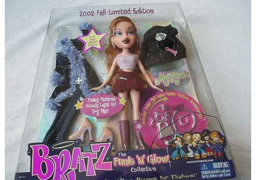 MGA Bratz The Funk And Glow 2002 Fall Limited Edition Meygan - The fashion is faulty and does not light up due to age the box is in poor condition.