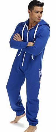 Mi Genie Mens Womens Printed Onesies All-in-One (S, Royal Blue Plain)