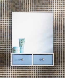 Blue and White Mirror Unit