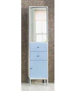 Blue and White Tall Bathroom Unit