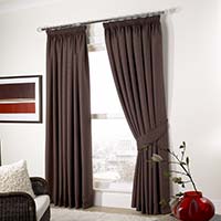 Miami Curtains Lined Pencil Pleat Chocolate 132 x 137cm