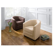 Miami Leather Tub Chair, Ivory