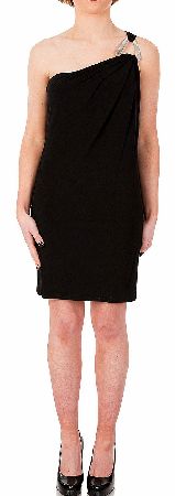 Michael Kors Black One Shoulder Jersey Dress